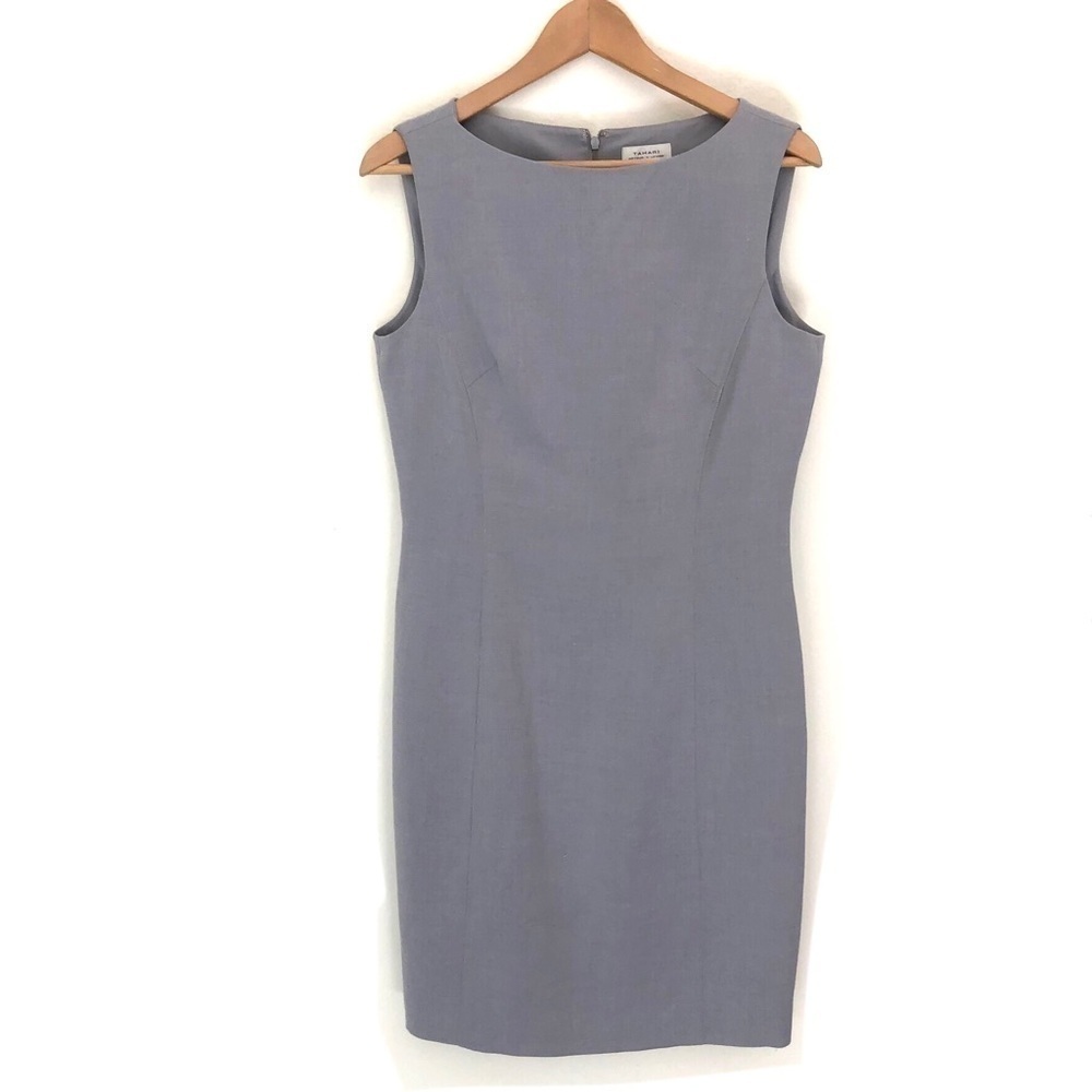 Tahari Gray Sleeveless Sheath Dress